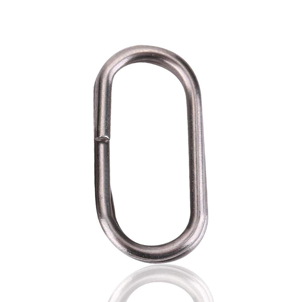 Keenso 100Pcs Fishing Split Rings ，Stainless Steel Oval Split Rings Swivel Snap Carp Fishing Tackle Connector(10 * 19mm) Fishing Supplies