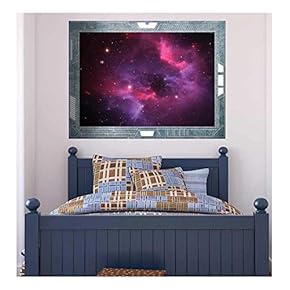 Wall26 - Science Fiction ViewPort - Decal - Colorful Misty Whirlwind in Space - Wall Mural, Removable Sticker, Home Decor - 24x32 inches