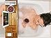 Regal Bazaar Bamboo Bath Tub Caddy Tray - Extending Sides, 2 Removable Spa Trays, Book Holding Stand, Cellphone Slot, Wine Glass and Cup Holders, and Non Slip Base - Free Soap Dish