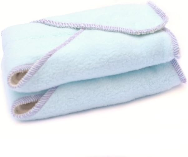 Kissaluvs Cotton Fleece Contour Diaper, 2 Pack, Blue, Medium/Large 15-30lbs
