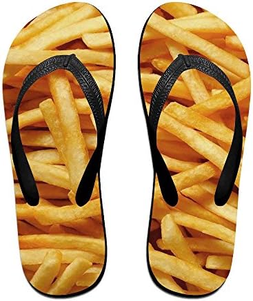 French Fries Unisex Flip Flops Fashion EVA Non-Slip Pool Sandal Holiday Travel Beach Sandals