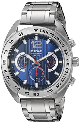 Pulsar Men's PT3629 Chronograph Analog Display Japanese Quartz Silver Watch