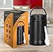 Stainless Steel Travel Food Jar With Folding Spoon - 16.9 Ounce Capacity - Heat Insulation Effect - by Utopia Home