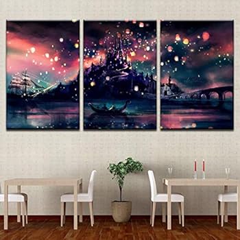 5 Pcs Framed Harry Potter Hogwarts for Home Office Decor Wall Pictures for Living Room/Office Room (3 Piece, 30x50cm x 3pcs)