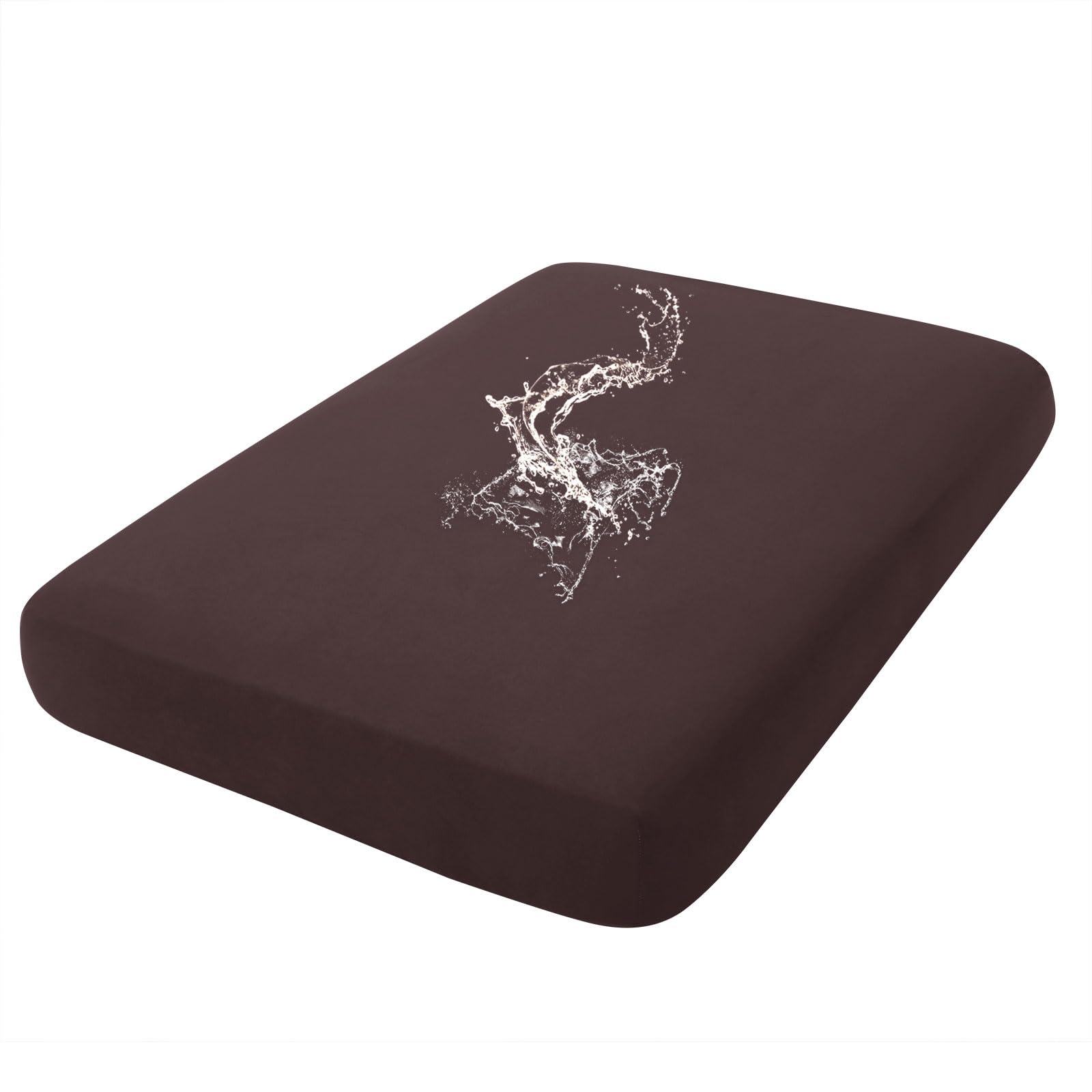 Photo 1 of hyha Waterproof Couch Cushion Covers, Stretch Sofa Couch Seat Slipcover for Dog Washable, Non-Slip Waterproof Outdoor Cushion Covers for Patio Furniture Replacement (1 Piece for Large, Chocolate)