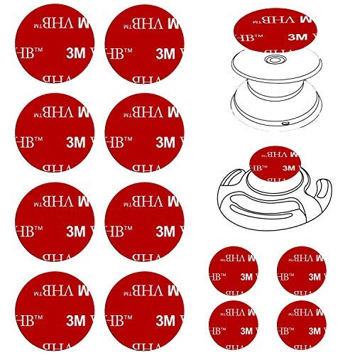 8 Pack Sticky Adhesive Compatible with Socket Base, PKYAA Double-Sided Replacement Tape for Collapsible Grip & Stand Back, 4pcs Sticker Pads for Car Magnetic Phone Holder
