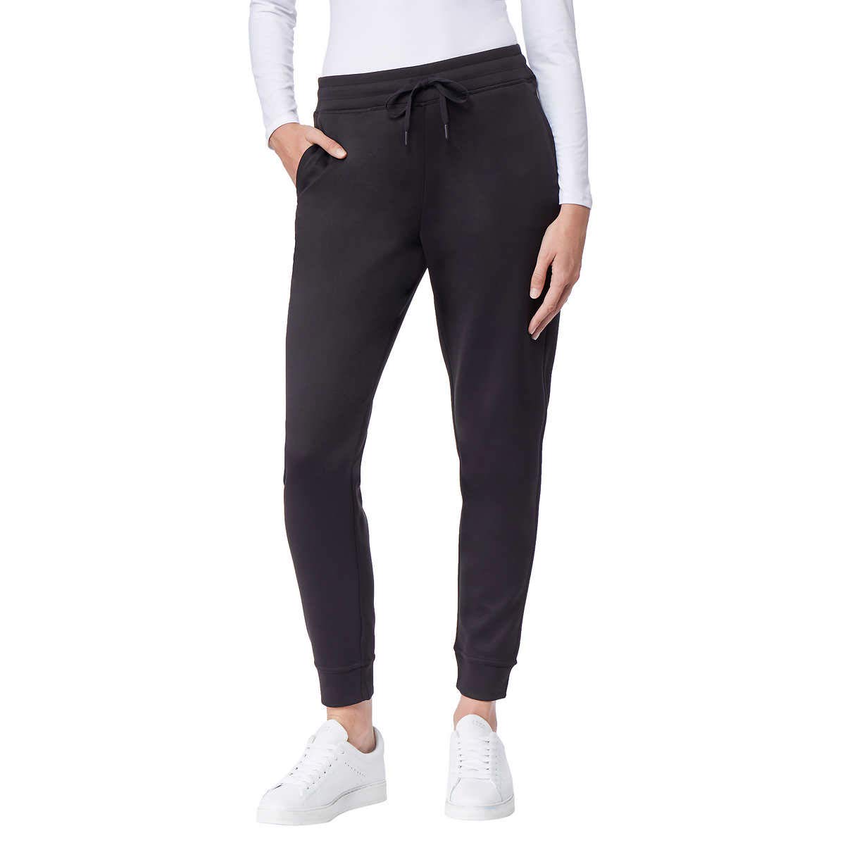Photo 1 of 32 DEGREES Ladies' Tech Fleece Jogger, Black, Large