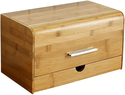 Amazon Com Bread Bin Space Saving Dustproof Bread Box Bamboo
