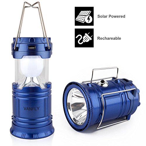 Camping Lantern, Solar Rechargeable LED Camping Light & Handheld
