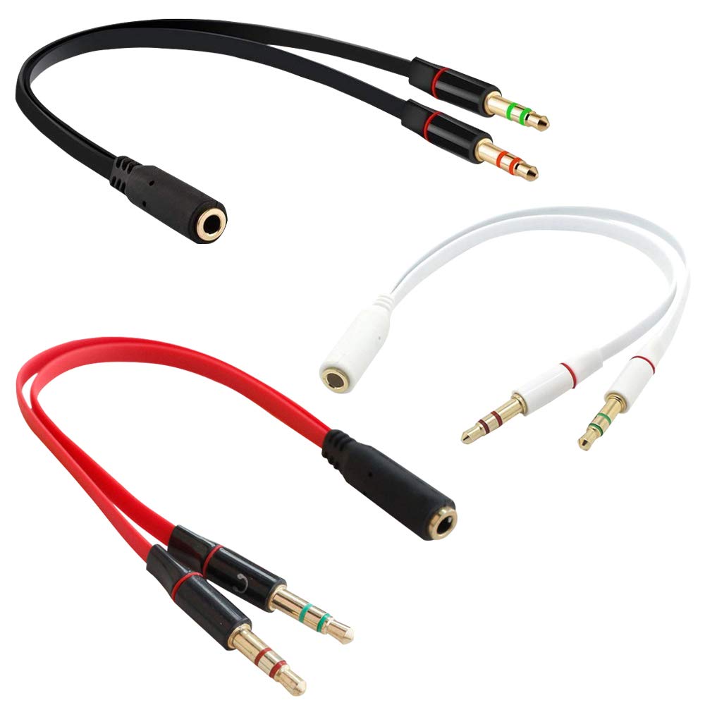 Cavi cavo piatto Sourceton Headset splitter cavo 3.5 mm femmina a 2 maschio  per PC e vecchia versione di 3 confezioni splitter per auricolari  urban-earth.co.uk