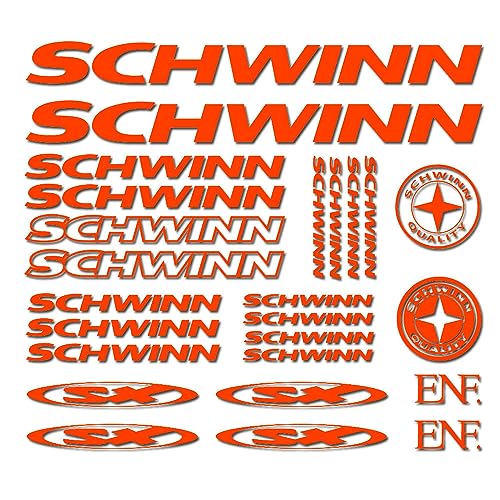 For Schwinn XS ENF Bike Frame Decals/Stickers Kit BMX (Fluorescent Orange) in Dubai - UAE | Whizz BMX Frames For Schwinn XS ENF Bike Frame Decals/Stickers Kit BMX (Fluorescent Orange) in Dubai - UAE | Whizz BMX Frames
