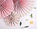 PapaKit Deluxe Origami Large Wall Decoration Set (Assorted Paper Fans & Pom-poms) Birthday Party Baby Shower Wedding Event Decor | Creative Art Design (Sparking Pink Rose Blush, Deluxe 26 Piece Set)