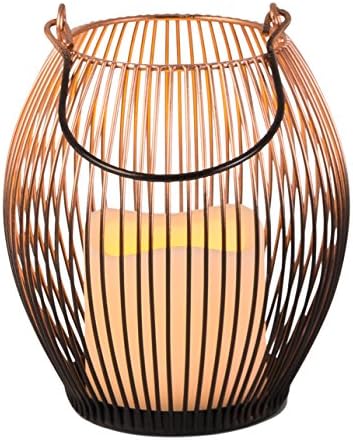 The Gerson Company 43661 Metal Wire Ombre Lantern with LED Candle