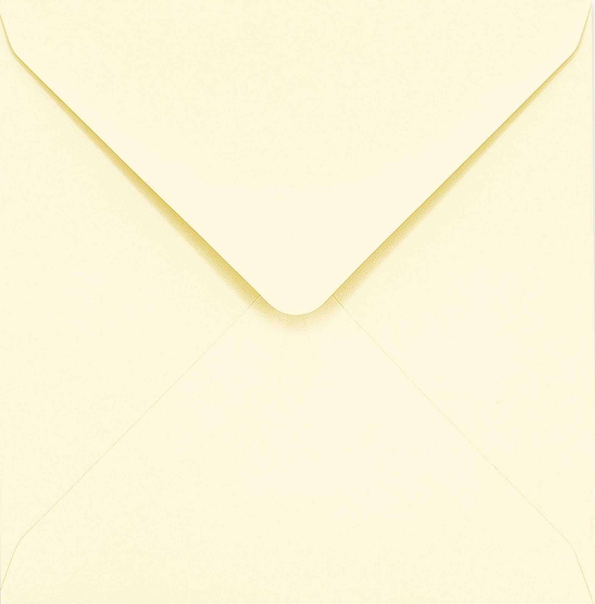 50 Pack 6.5x6.5 Inch Square Ivory Cream Envelopes - 165mm x 165mm - Gummed 100gsm