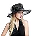 Womens Organza Church Summer Wide Brim Kentucky Derby Tea Party Wedding Hats