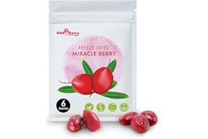 TOP&TOP TOPS IS NOT ENOUGH Ohh! Berry Miracle Berries [all 6 of them],Miracle Berry are 100% Natural & Freeze-Dried Friut Snacks to Turn Sour To Sweet and Reduce Sugar Use For Better Health Forever,No Preservatives