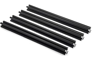 Iverntech 4pcs 700mm 2020 V Type Black European Standard Anodized Linear Rail Aluminum Profile Extrusion for DIY 3D Printer and CNC Machine