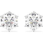 Certified 2.7-4.4 Carat Moissanite Stud Earrings for Women & Men, D Color, 925 Sterling Silver with 18K Gold Rhodium Plating Solitaire Sparkling Earring for Wedding, Anniversary, Mother’s Day Gift