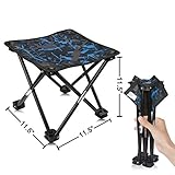 Mini Portable Folding Stool,Folding Camping Stool,Outdoor Folding Chair Slacker Chair for BBQ,Camping,Fishing,Travel,Hiking,Garden,Beach,600D Oxford Cloth with Carry Bag,11.5″x11.5″x11.5″(Camouflage)