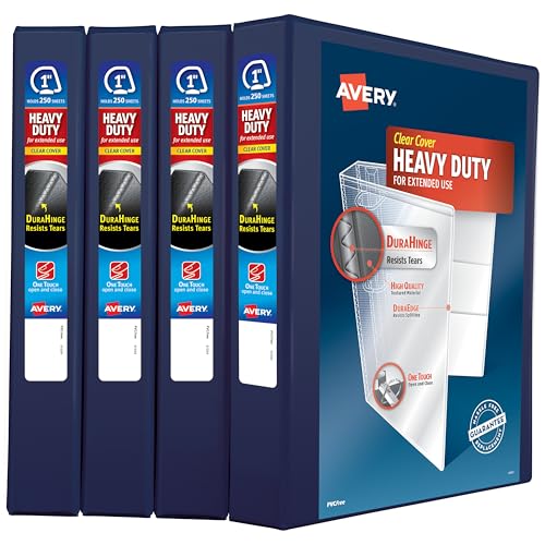 Avery Heavy Duty View 3 Ring Binder, 1 One Touch Slant Ring, Holds 8.5 x