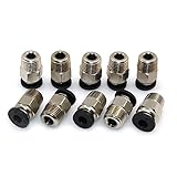 BIQU PC4-M10 Male Straight Pneumatic PEFE Tube Push for E3D-V6 Fitting Connector Bowden Extruder 3D Printer (Pack of 10pcs)
