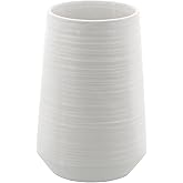 CosmoLiving by Cosmopolitan Porcelain Ceramic Decorative Vase Ribbed Centerpiece Vase, Flower Vase for Home Decoration 5" x 5