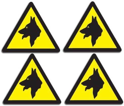 Warning Guard Dogs Security Mini Stickers - Set of 4 Beware of the Dog Car &amp; Van Small Stickers - Premium Self Adhesive Vinyl Decals by TheStickerShop