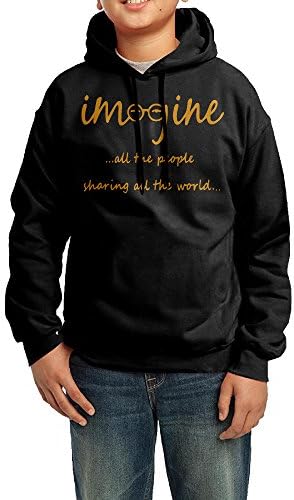 Fantastic Boys Love John Lennon Imagine Hooded Shirt Black Color Drawstring