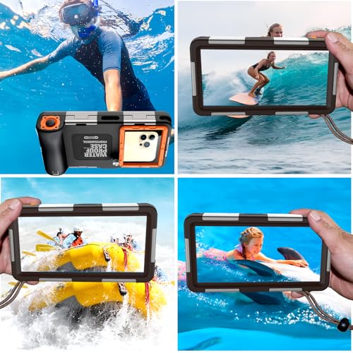 Waterproof Smartphone Case IPX8 Waterproof Mobile Phone Holder 15 m Underwater Compatible for iPhone 17 Pro 17 Air 16 15 Plus 12 13 14 15 16 17 Pro Max 16 15 14 Pro Samsung S25 S24 Ultra