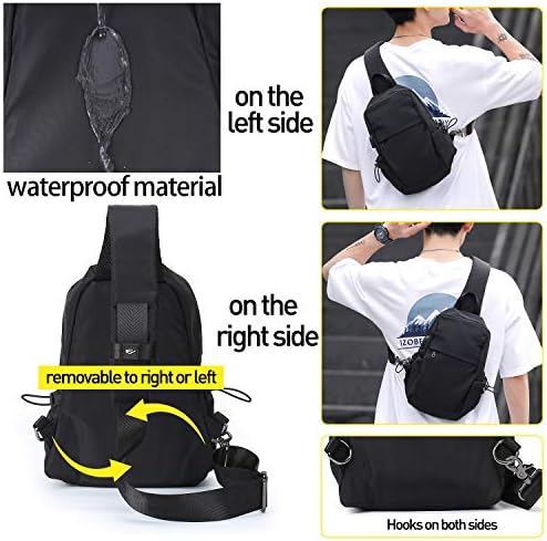 Small Black Sling Crossbody Backpack Shoulder Bag for Men Women, Lightweight One Strap Backpack Sling Bag Backpack for Hiking Walking Biking Travel Cycling USB Charger Port-Nylon 7 Small Black Sling Crossbody Backpack Shoulder Bag for Men Women, Lightweight One Strap Backpack Sling Bag Backpack for Hiking Walking Biking Travel Cycling USB Charger Port-Nylon