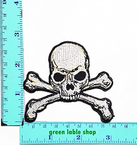 Skull and Cross Bones Skeleton Iron on or Sew Motorcycle Bike Patch Logo Sew Iron on Embroidered Appliques Badge Sign Costume Send Free Registration