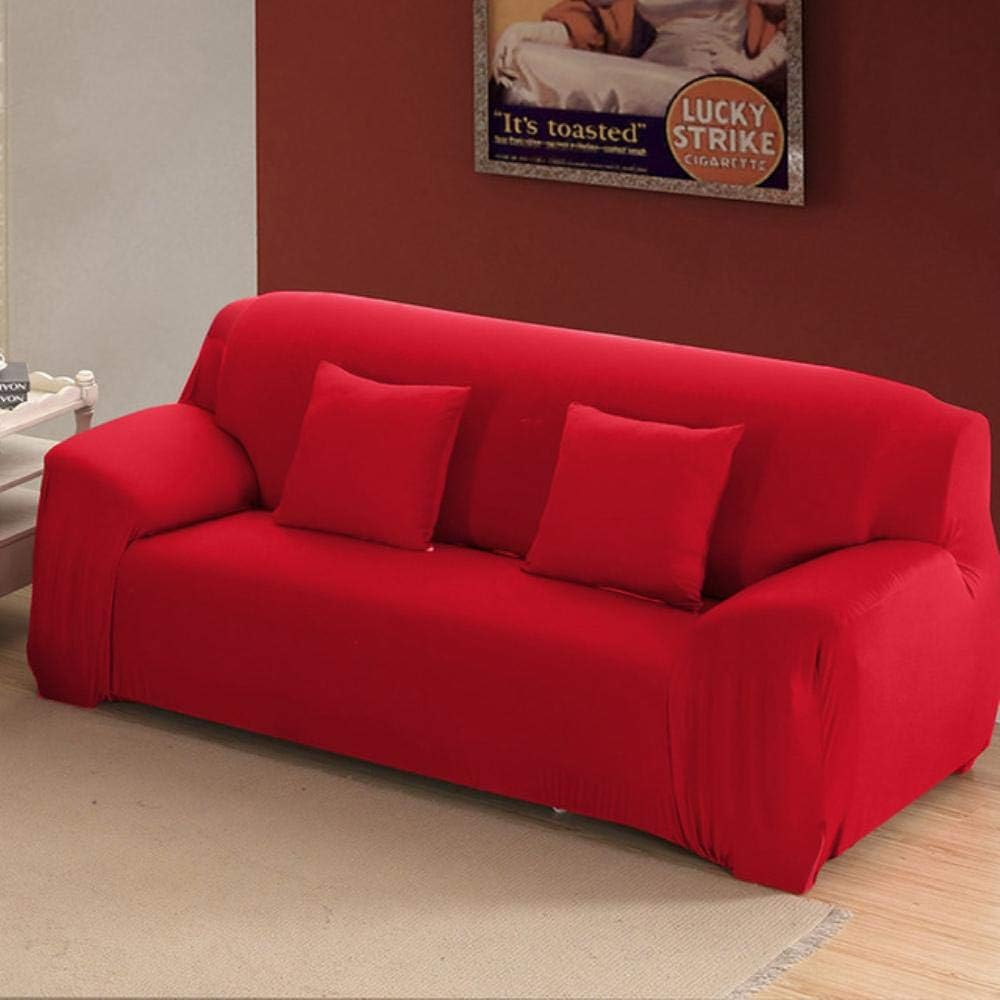 XCVBSofa cover 22 colors for choice Solid color sofa cover stretch seat couch covers Couch cover,Red