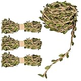 Juvale Jute Burlap Vine Twine with Artificial Leaves Garland for DIY Crafts and Decor (4 Rolls)