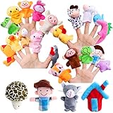 Hicdaw 30PCS Animals Finger Puppets Baby Story Puppet Toys Mini Plush Figures Toy Soft Hands Finger Puppets for Children, Random Color