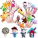 Hicdaw 30PCS Animals Finger Puppets Baby Story Puppet Toys Mini Plush Figures Toy Soft Hands Finger Puppets for Children, Random Color
