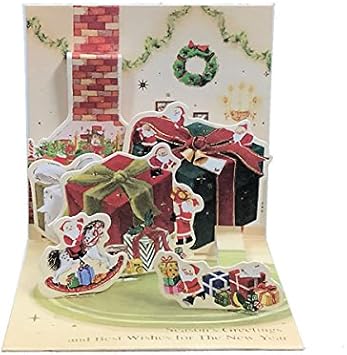 Amazon クリスマスカード 洋風 ミニサンタポップアップミニカード P 241 プレゼントボックス サイズが小さい為郵送不可 グリーティングライフ グリーティングカード 文房具 オフィス用品