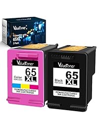 Valuetoner Remanufactured Ink Cartridges Replacement for HP 65XL 65 XL N9K04AN for Envy 5055 5052 5058 DeskJet 3755 2655 3720 3722 3723 3752 3758 2652 2624 High Yield (1 Black, 1 Color)