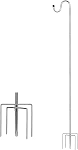 TALITARE Bird Feeder Pole,62 inch Shepherds Hook Heavy Duty 5 Prong Metal Hanger Hook Garden Plant Hooks for Hanging Solar Lights, Hanging Outdoor Plants,Lanterns, Bird Feeders,Planter Hanger(1 Pack)