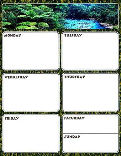 Magnetic Dry Erase Calendar - Weekly Planner / Locker Wallpaper - (Full sheet Magnetic) - v2
