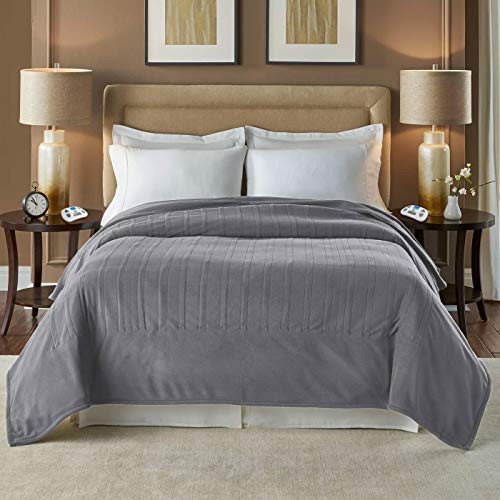 Serta Brushed Fleece Heated Electric Blanket with Programmable