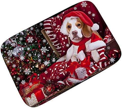 Christmas Dog Lovely Doormat Entrance Mat Floor Mat Rug Indoor/Front Door/Bathroom/Kitchen and Living Room/Bedroom Mats Rubber Non Slip (23.6"x15.7",L x W)