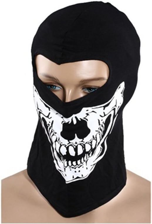 Quick Shopping trade; Skeleton Print Soft Cotton Full Face Mask (Black)