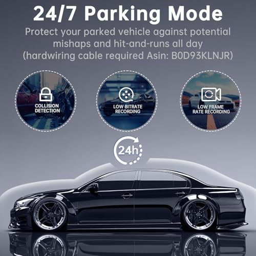 Dash Cam Front and Rear 2.5K+1080P, Ultra HD Dash Cam Built-in WiFi, Dual Car Camera with 170°Wide Angle, Super Night Vision Dashcam with 24H Parking Mode, G-Sensor, App Control, Loop Recording