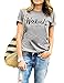 ZAWAPEMIA Womens Graphic Tshirt Summer Weekend Printed Tee Tops M