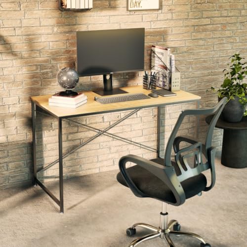 TOPLIVING Escritorio Diseño Industrial para Computadora o Laptop, Minimalista Ideal Home Office, Recamara o Juvenil, Fácil Armado, con Estructura Resistente