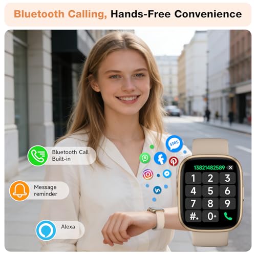 Smart Watch for Women Men, Alexa Built-in, 1.83" HD Touchscreen Fitness Tracker with Bluetooth Calling, Fitness Watch with Sleep Monitor, 100+ Sports Modes, IP68 Waterproof Smartwatch for Android iOS