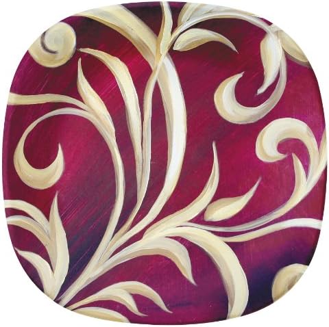 Merritt International Melamine Appetizer Plates Holiday Scroll, 5-Inch