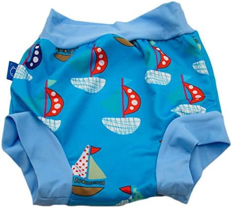 Baby Swim Cloth Diapers High Waist Waterproof Reusable Leakproof Ligt Blue M L XL (XL, Blue)