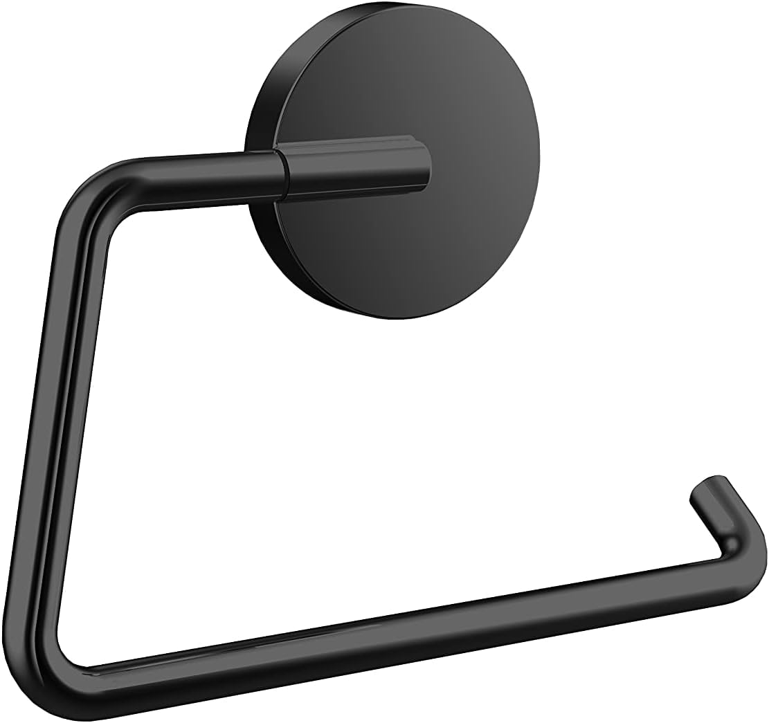 emco Round Paper Holder without Lid, Elegant Toilet Paper Holder for Screwing or Gluing, Made of Metal, Toilet Roll Holder, Matt Black
