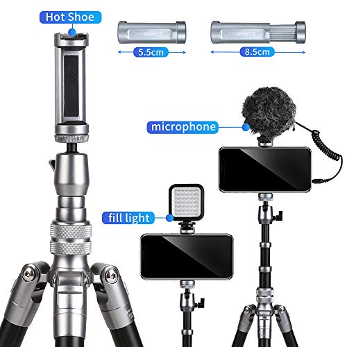 Travel Tripod, 3 in 1 Portable Lightweight Selfie Stick Tripod Monopod with 360 Degree Ball Head for iPhone, DSLR Cameras - Thumbnail 4